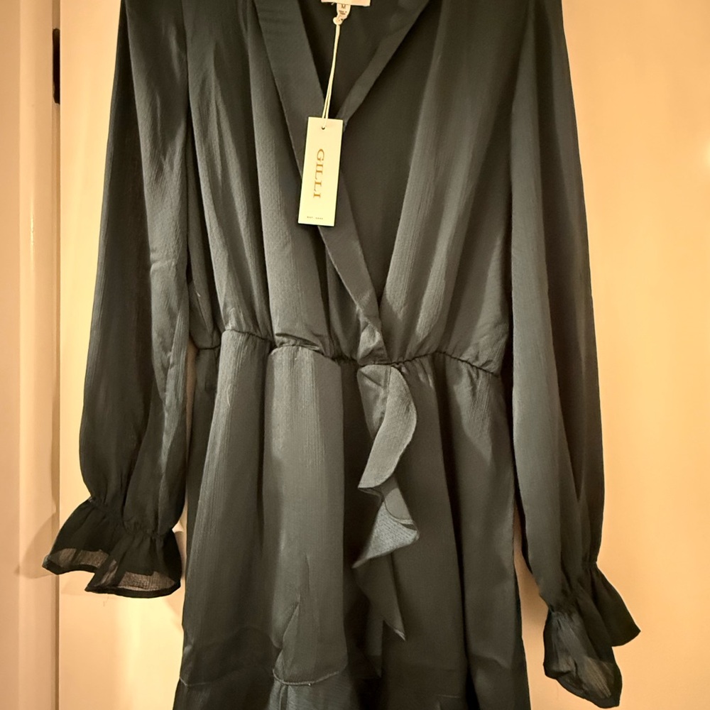 Gilli Dark Green Mini Dress